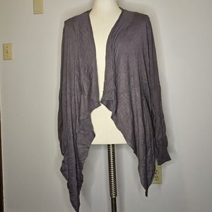 Alloy apparel hankie hem gray cardigan with pockets